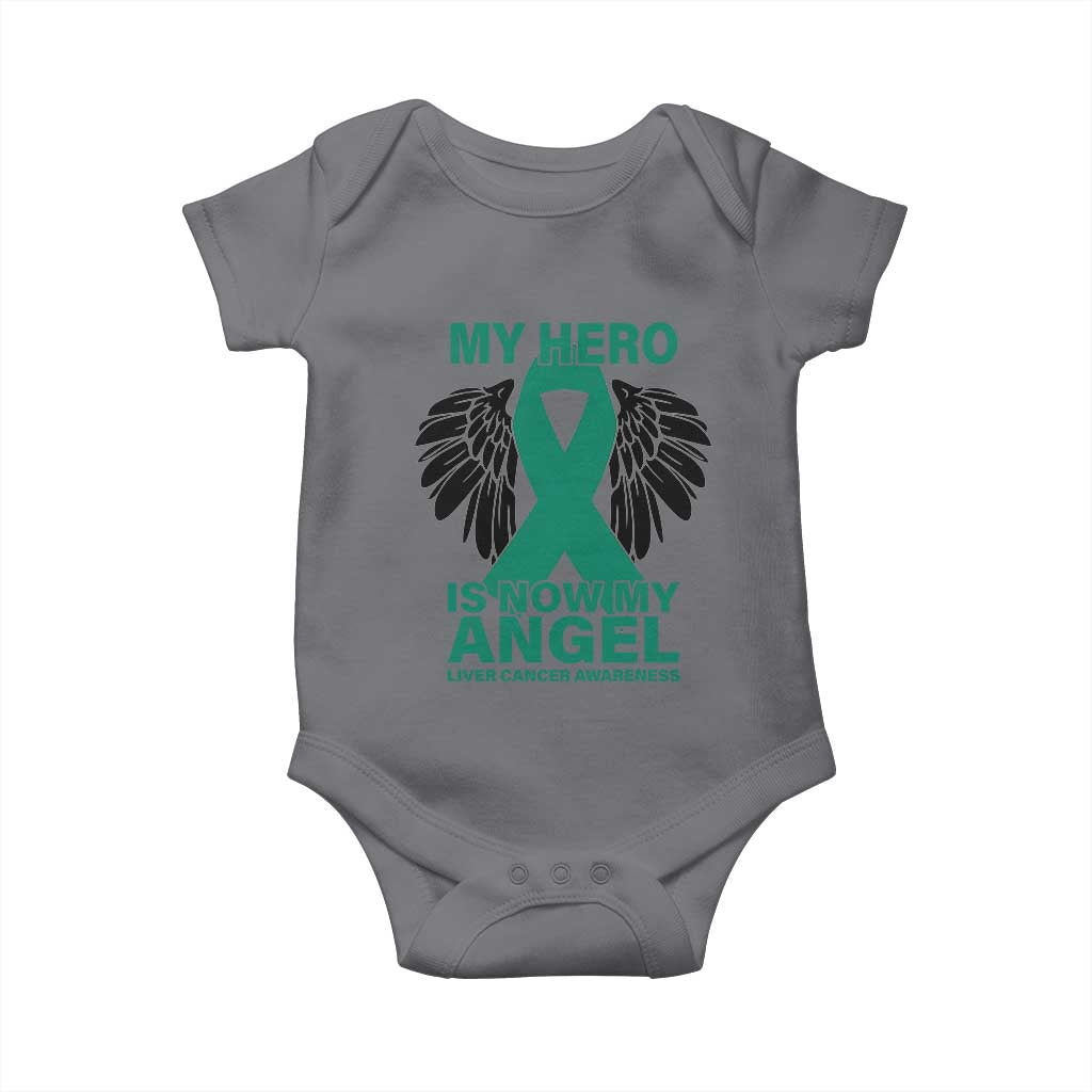 Liver Cancer Awareness Memorial Gift Baby Onesie My Hero Is Now My Angel
