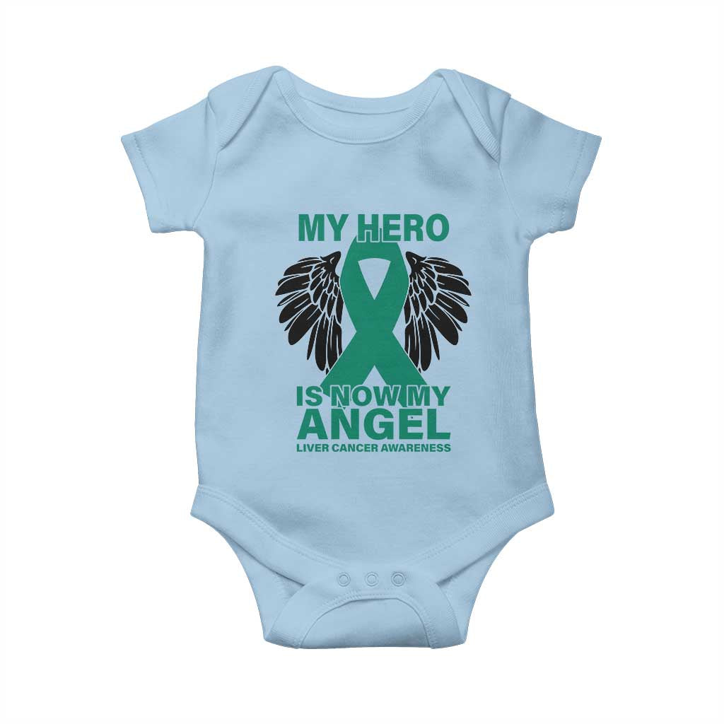 Liver Cancer Awareness Memorial Gift Baby Onesie My Hero Is Now My Angel