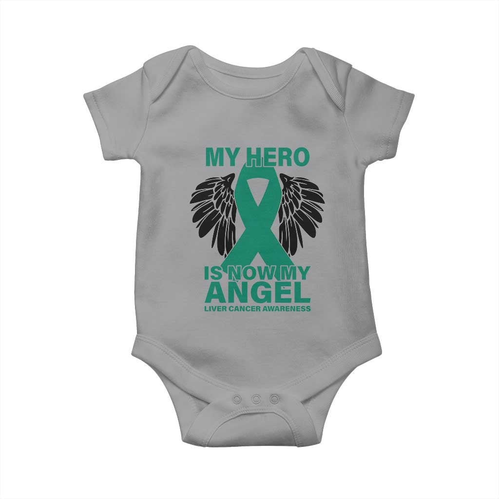 Liver Cancer Awareness Memorial Gift Baby Onesie My Hero Is Now My Angel