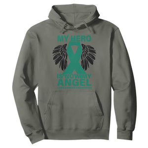 Liver Cancer Awareness Memorial Gift Hoodie My Hero Is Now My Angel