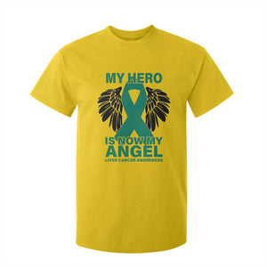 Liver Cancer Awareness Memorial Gift T Shirt For Kid My Hero Is Now My Angel