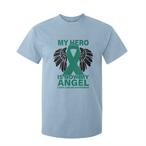Liver Cancer Awareness Memorial Gift T Shirt For Kid My Hero Is Now My Angel