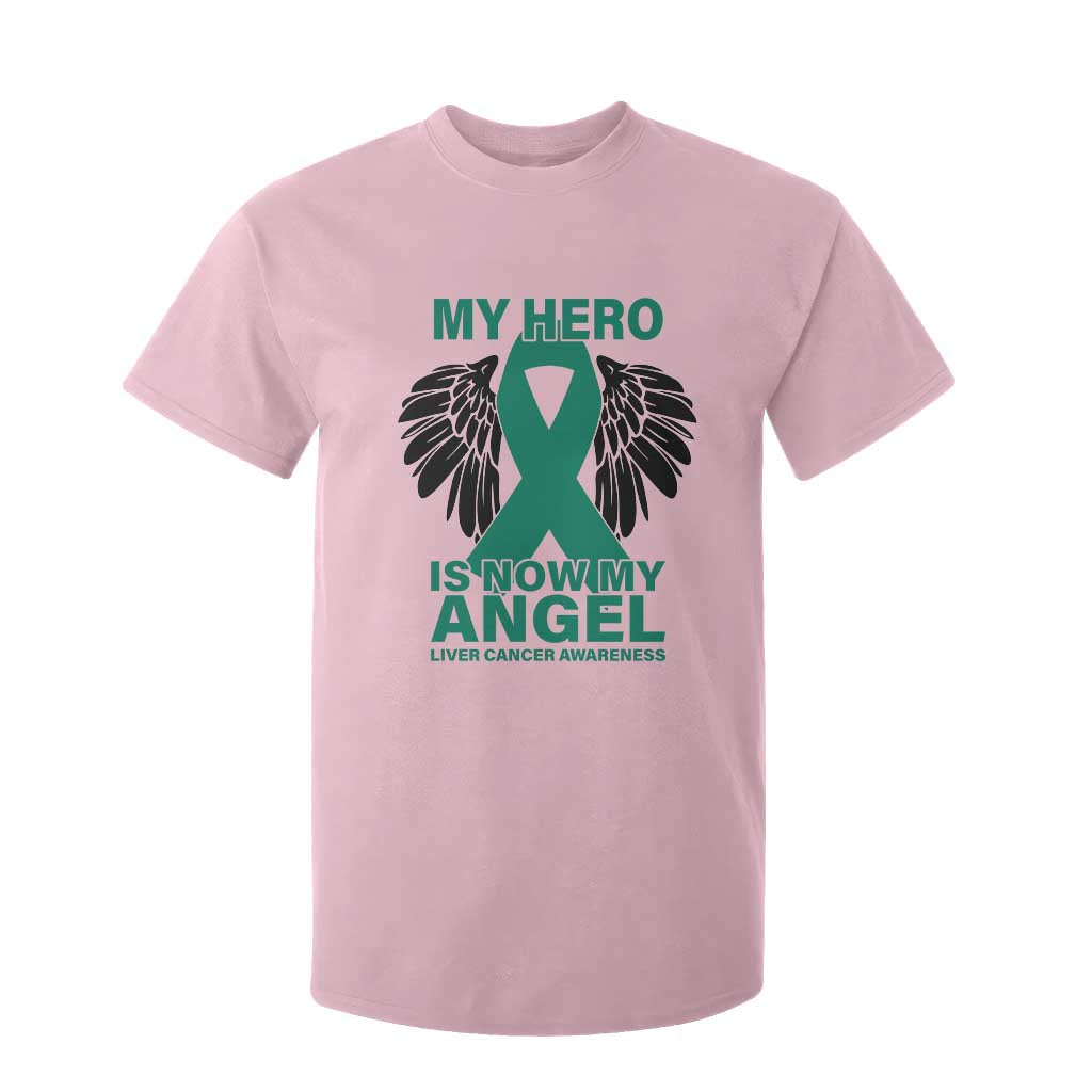 Liver Cancer Awareness Memorial Gift T Shirt For Kid My Hero Is Now My Angel