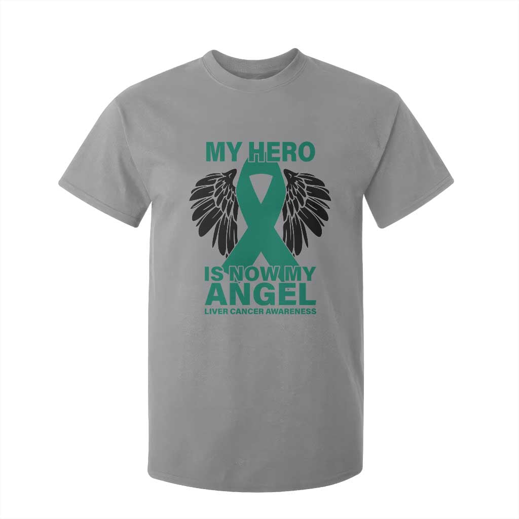 Liver Cancer Awareness Memorial Gift T Shirt For Kid My Hero Is Now My Angel