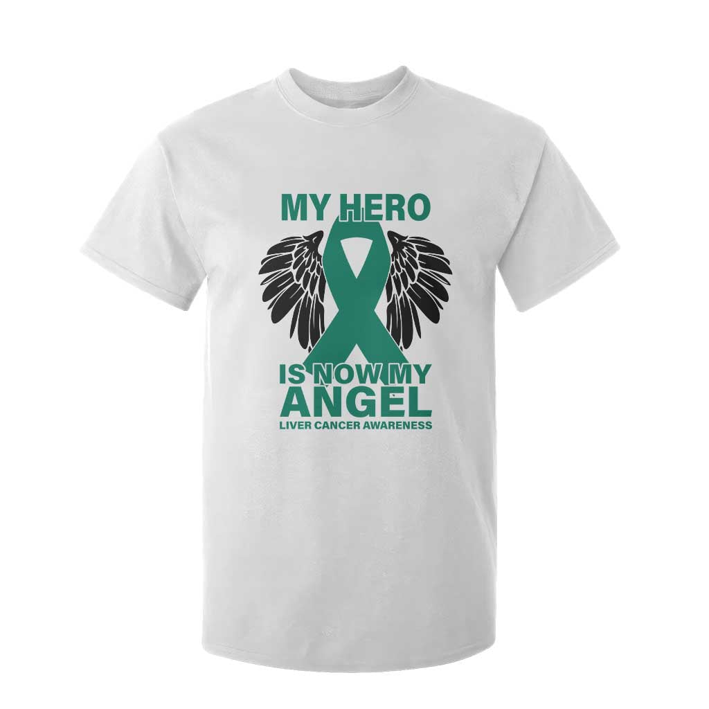 Liver Cancer Awareness Memorial Gift T Shirt For Kid My Hero Is Now My Angel