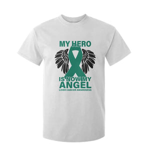 Liver Cancer Awareness Memorial Gift T Shirt For Kid My Hero Is Now My Angel