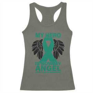 Liver Cancer Awareness Memorial Gift Racerback Tank Top My Hero Is Now My Angel