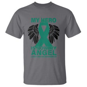 Liver Cancer Awareness Memorial Gift T Shirt My Hero Is Now My Angel