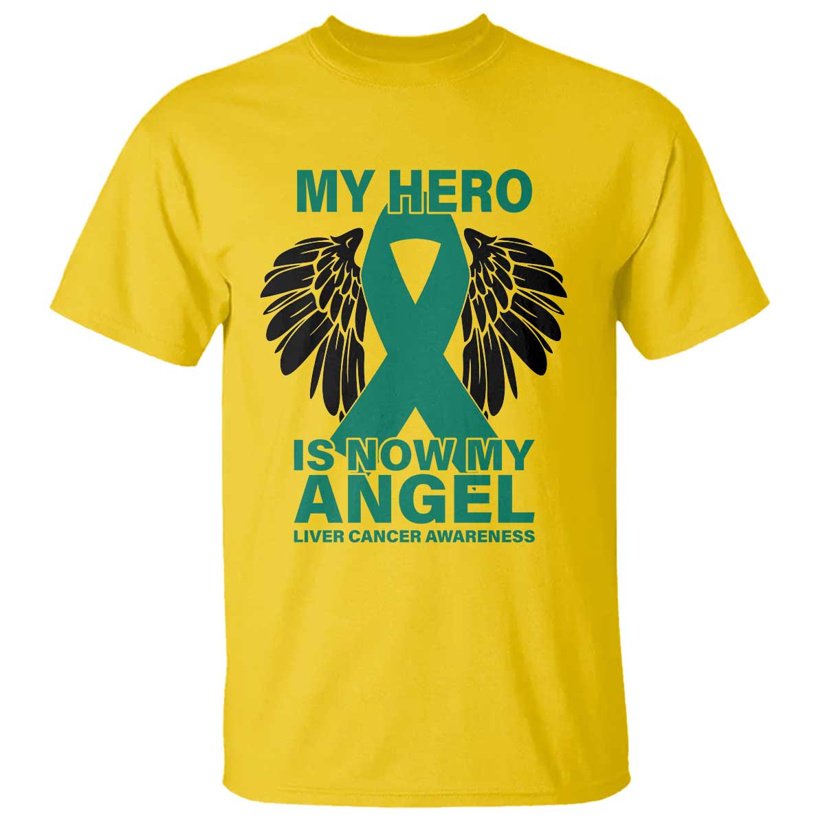 Liver Cancer Awareness Memorial Gift T Shirt My Hero Is Now My Angel