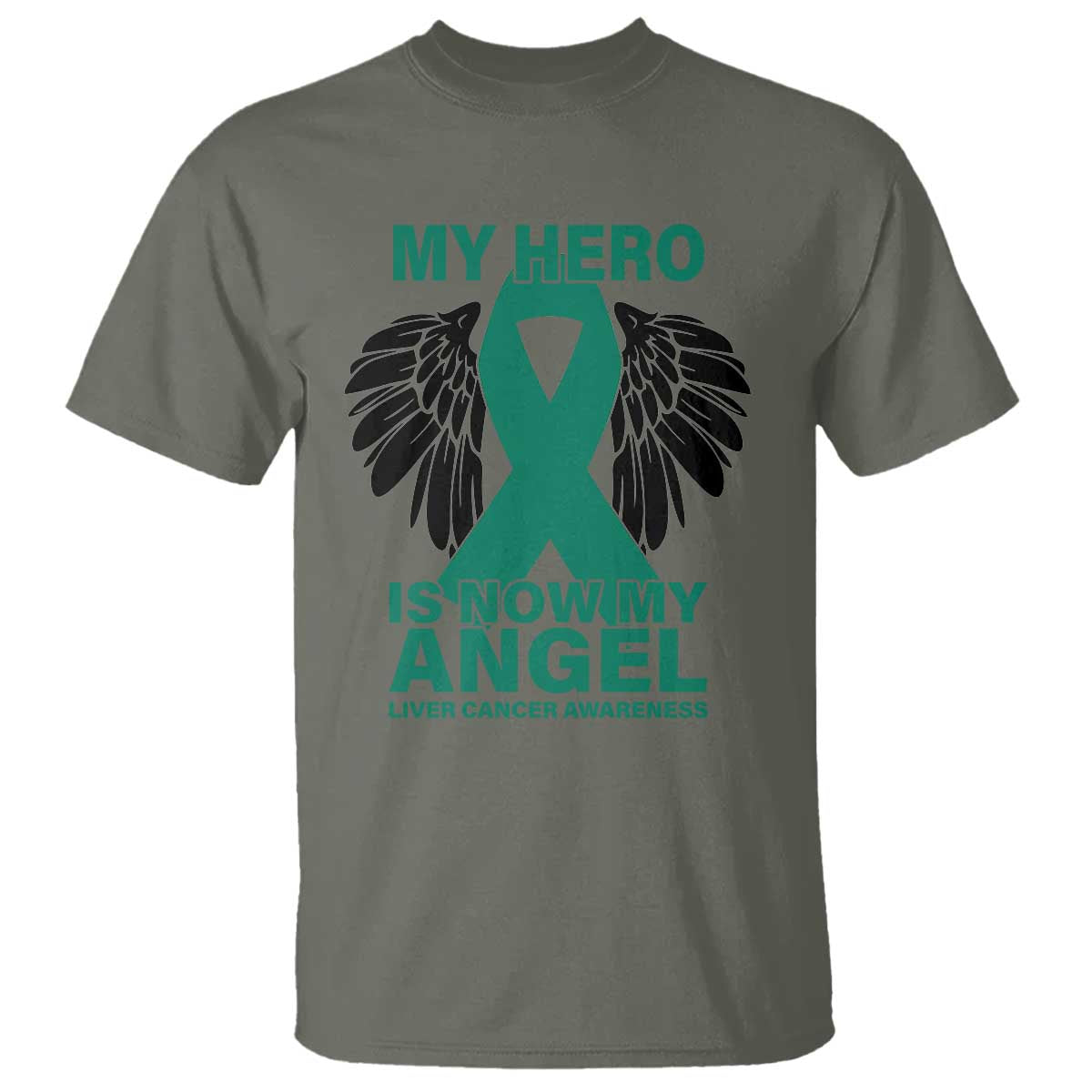 Liver Cancer Awareness Memorial Gift T Shirt My Hero Is Now My Angel