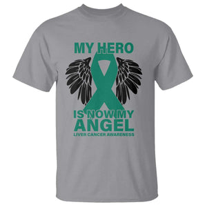 Liver Cancer Awareness Memorial Gift T Shirt My Hero Is Now My Angel
