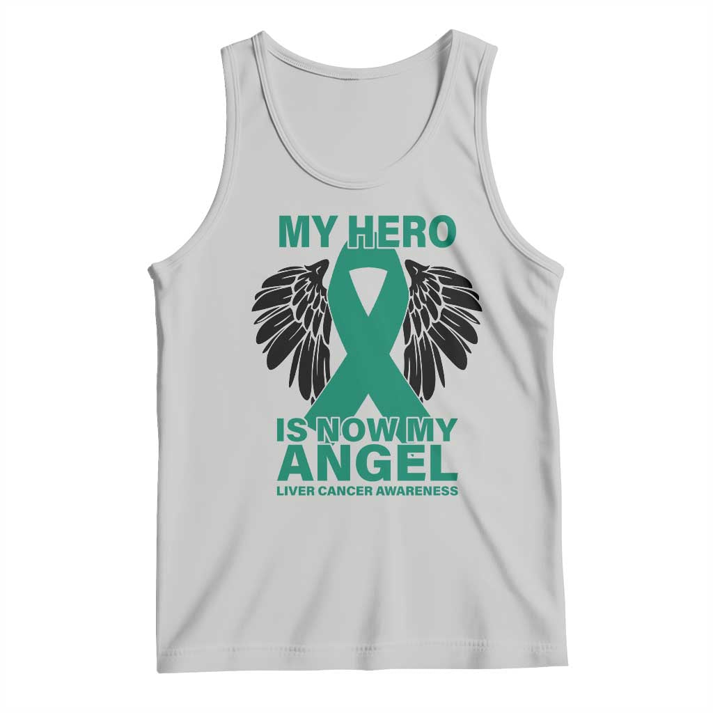 Liver Cancer Awareness Memorial Gift Tank Top My Hero Is Now My Angel