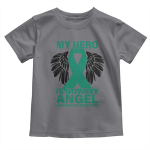 Liver Cancer Awareness Memorial Gift Toddler T Shirt My Hero Is Now My Angel