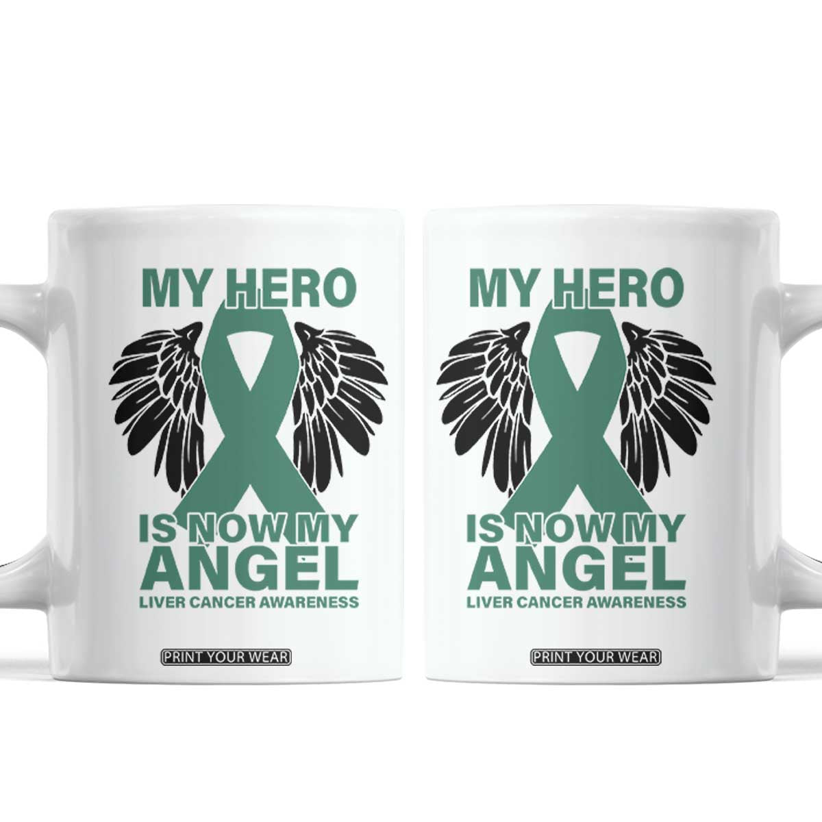 Liver Cancer Awareness Memorial Gift Coffee Mug My Hero Is Now My Angel