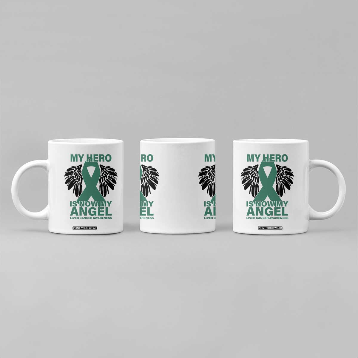Liver Cancer Awareness Memorial Gift Coffee Mug My Hero Is Now My Angel