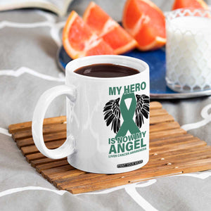 Liver Cancer Awareness Memorial Gift Coffee Mug My Hero Is Now My Angel