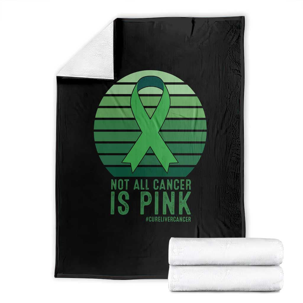 Liver Cancer Awareness Throw Blanket Not All Cancer Is Pink Ribbon Support Gift
