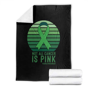 Liver Cancer Awareness Throw Blanket Not All Cancer Is Pink Ribbon Support Gift