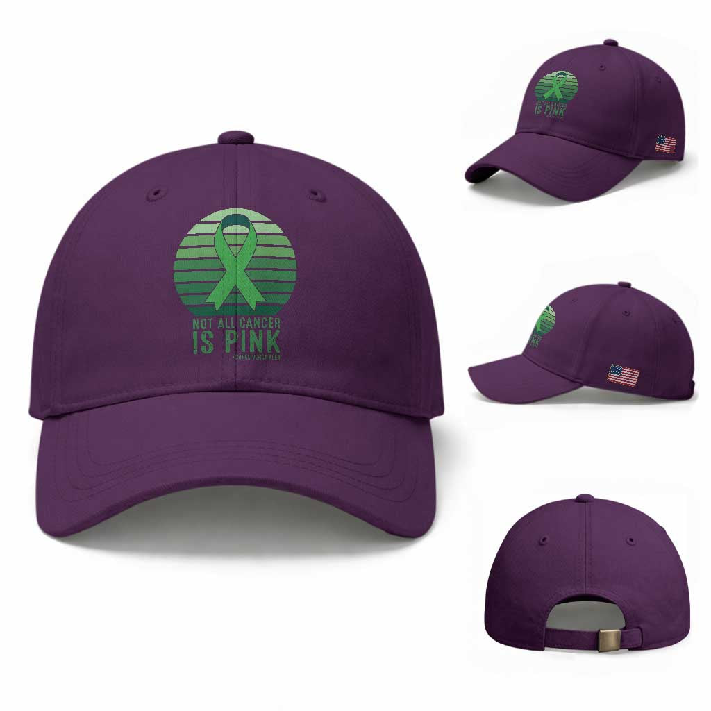 Liver Cancer Awareness Baseball Cap Not All Cancer Is Pink Ribbon Support Gift