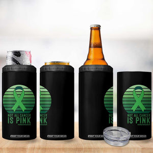 Liver Cancer Awareness 4 in 1 Can Cooler Tumbler Not All Cancer Is Pink Ribbon Support Gift