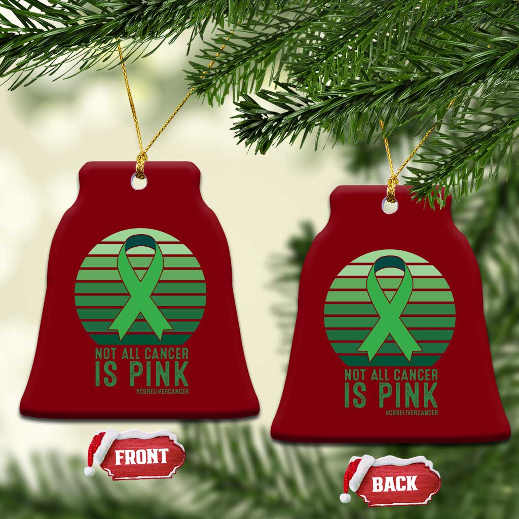 Liver Cancer Awareness Ceramic Ornament Not All Cancer Is Pink Ribbon Support Gift