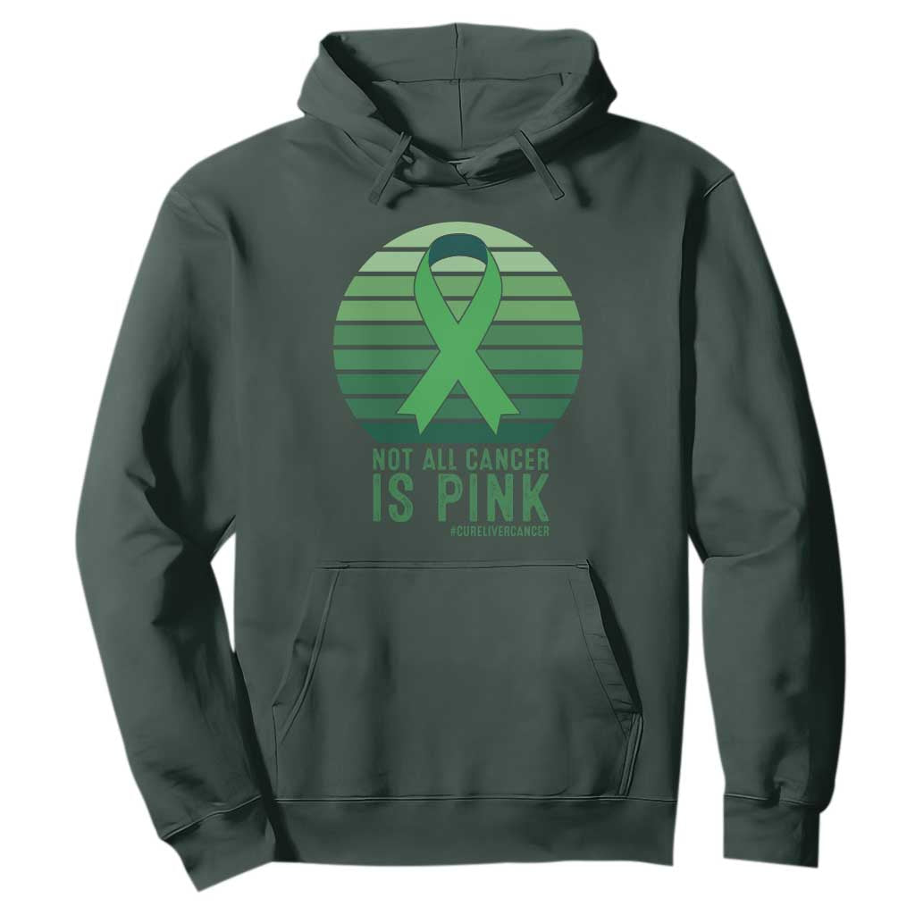 Liver Cancer Awareness Hoodie Not All Cancer Is Pink Ribbon Support Gift