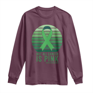 Liver Cancer Awareness Long Sleeve Shirt Not All Cancer Is Pink Ribbon Support Gift