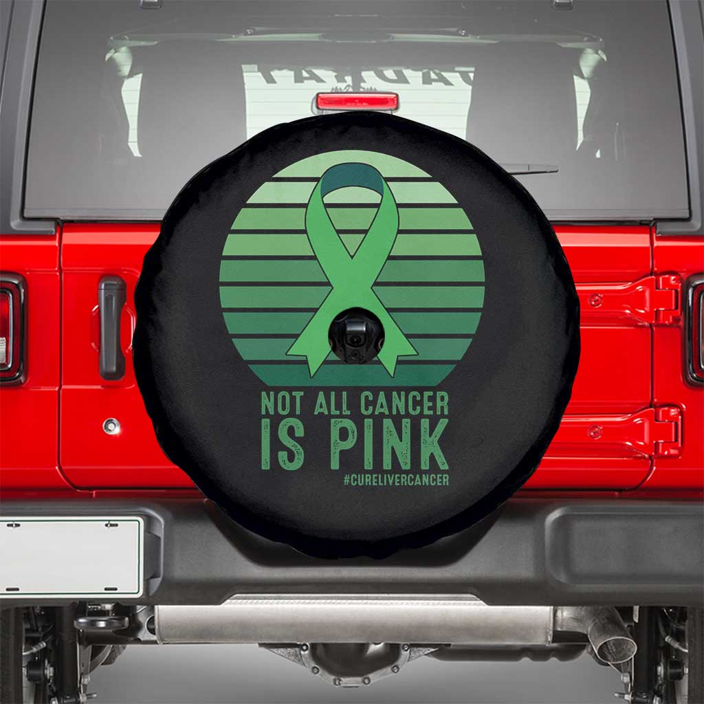 Liver Cancer Awareness Spare Tire Cover Not All Cancer Is Pink Ribbon Support Gift