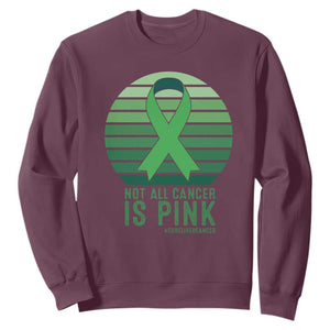 Liver Cancer Awareness Sweatshirt Not All Cancer Is Pink Ribbon Support Gift
