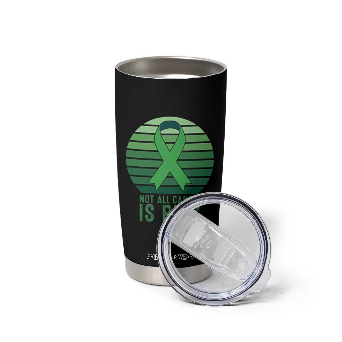 Liver Cancer Awareness Tumbler Cup Not All Cancer Is Pink Ribbon Support Gift
