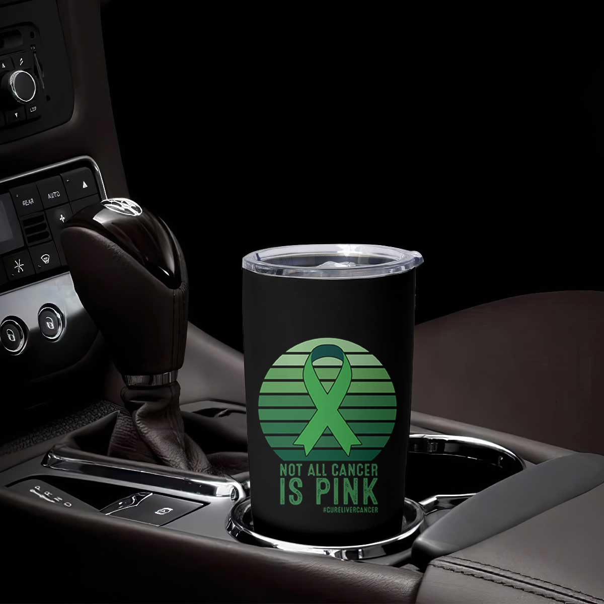 Liver Cancer Awareness Tumbler Cup Not All Cancer Is Pink Ribbon Support Gift
