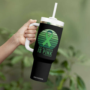 Liver Cancer Awareness Tumbler With Handle Not All Cancer Is Pink Ribbon Support Gift