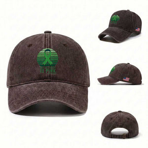 Liver Cancer Awareness Washed Cotton Baseball Cap Not All Cancer Is Pink Ribbon Support Gift