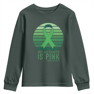 Liver Cancer Awareness Youth Sweatshirt Not All Cancer Is Pink Ribbon Support Gift