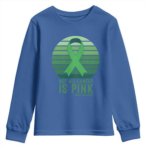 Liver Cancer Awareness Youth Sweatshirt Not All Cancer Is Pink Ribbon Support Gift
