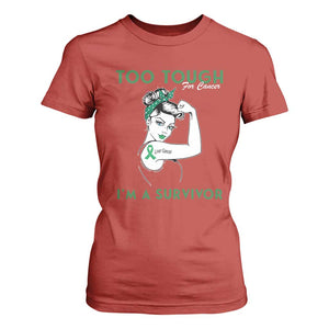 Liver Cancer Warrior Woman Gift T Shirt For Women Too Tough For Cancer Im A Survivor