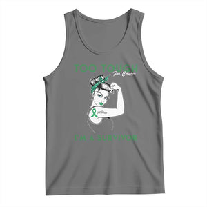 Liver Cancer Warrior Woman Gift Tank Top Too Tough For Cancer Im A Survivor