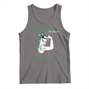 Liver Cancer Warrior Woman Gift Tank Top Too Tough For Cancer Im A Survivor