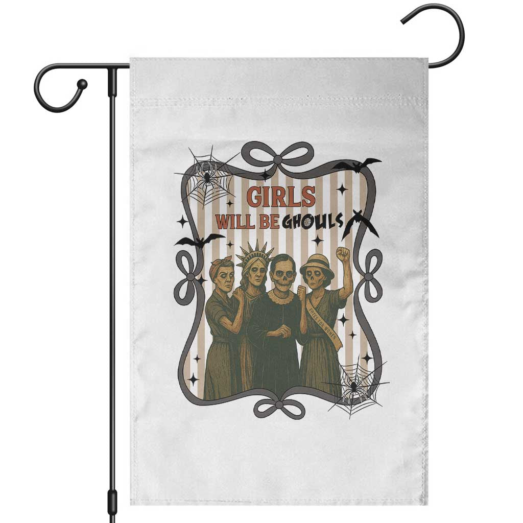 Halloween Feminist Garden Flag Girls Will Be Ghouls Women Empowerment TS12 White Print Your Wear
