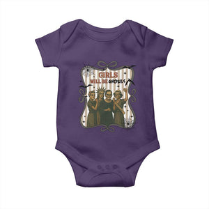Halloween Feminist Baby Onesie Girls Will Be Ghouls Women Empowerment TS12 Purple Print Your Wear