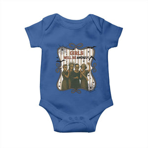 Halloween Feminist Baby Onesie Girls Will Be Ghouls Women Empowerment TS12 Royal Blue Print Your Wear