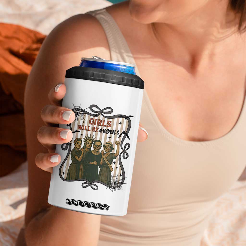 Halloween Feminist 4 in 1 Can Cooler Tumbler Girls Will Be Ghouls Women Empowerment TS12 Print Your Wear