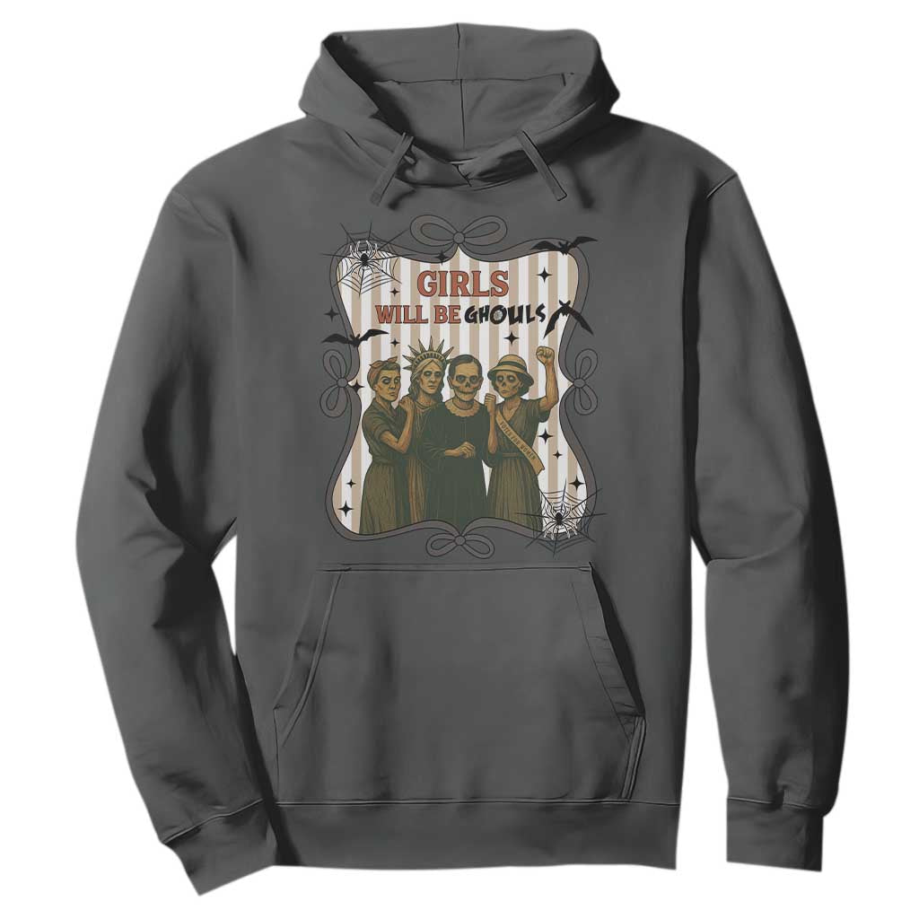 Halloween Feminist Hoodie Girls Will Be Ghouls Women Empowerment TS12 Dark Heather Print Your Wear