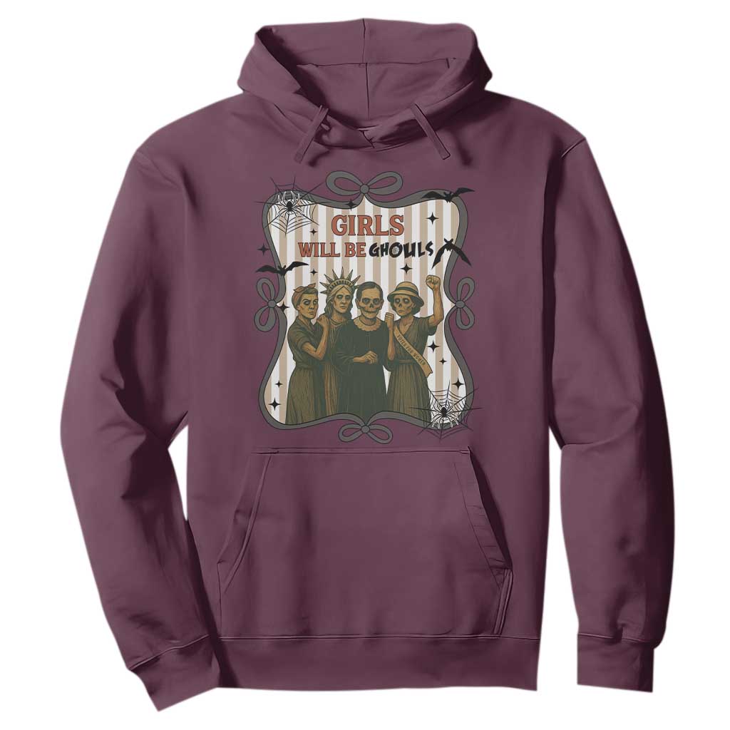 Halloween Feminist Hoodie Girls Will Be Ghouls Women Empowerment TS12 Maroon Print Your Wear