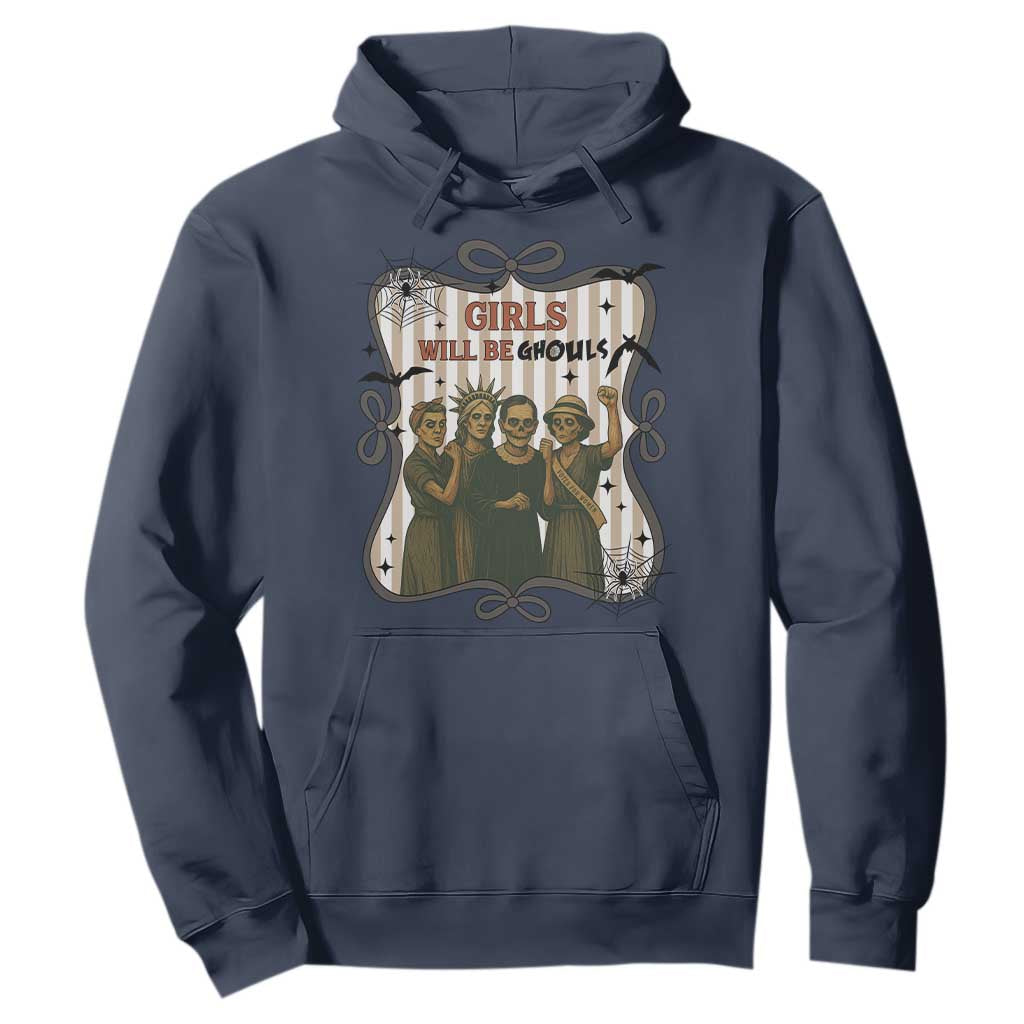 Halloween Feminist Hoodie Girls Will Be Ghouls Women Empowerment TS12 Navy Print Your Wear