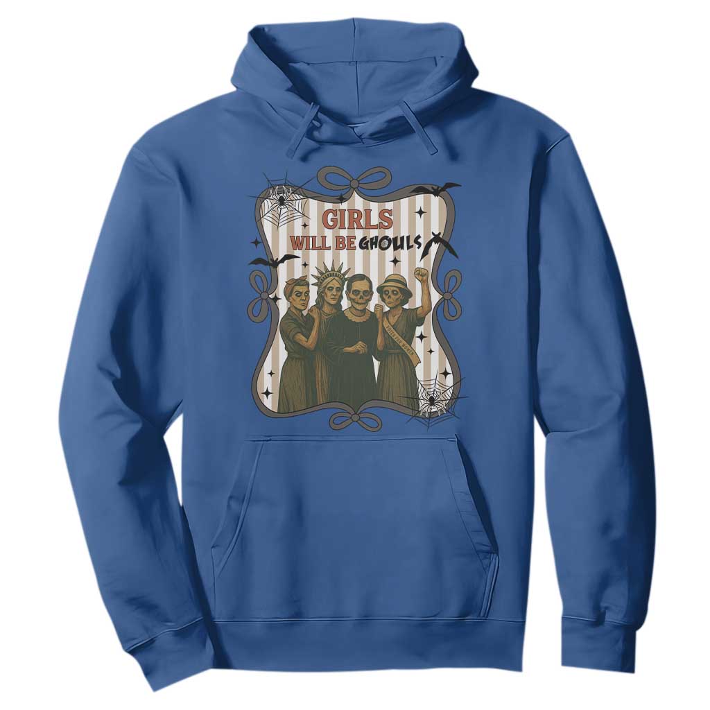 Halloween Feminist Hoodie Girls Will Be Ghouls Women Empowerment TS12 Royal Blue Print Your Wear