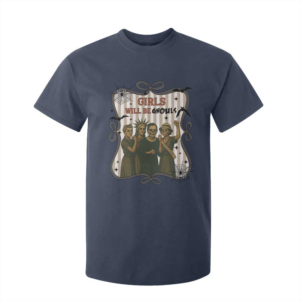 Halloween Feminist T Shirt For Kid Girls Will Be Ghouls Women Empowerment TS12 Navy Print Your Wear