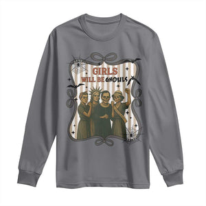 Halloween Feminist Long Sleeve Shirt Girls Will Be Ghouls Women Empowerment TS12 Charcoal Print Your Wear