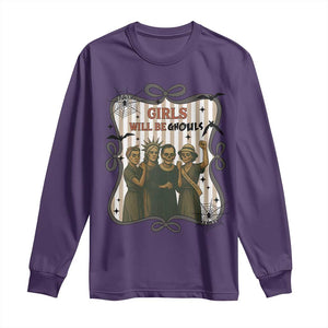 Halloween Feminist Long Sleeve Shirt Girls Will Be Ghouls Women Empowerment TS12 Purple Print Your Wear