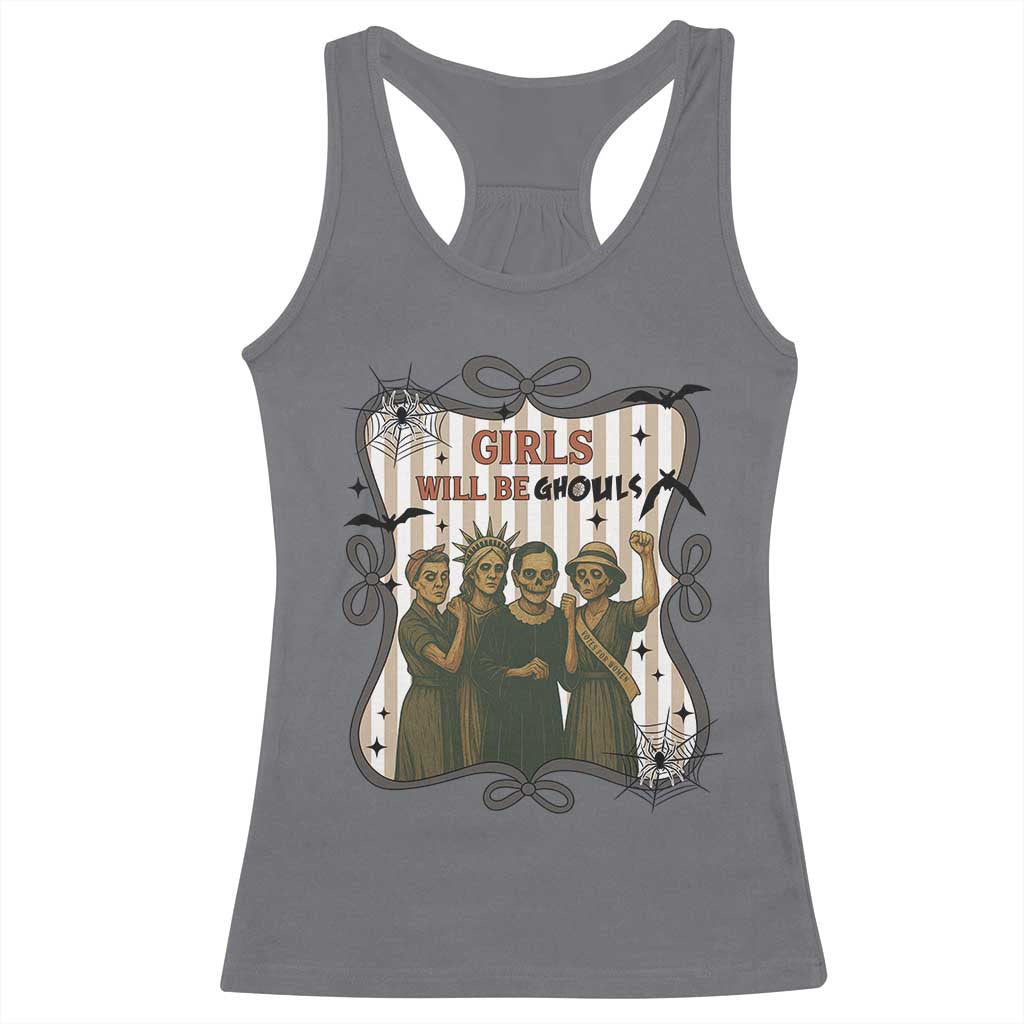 Halloween Feminist Racerback Tank Top Girls Will Be Ghouls Women Empowerment TS12 Charcoal Print Your Wear